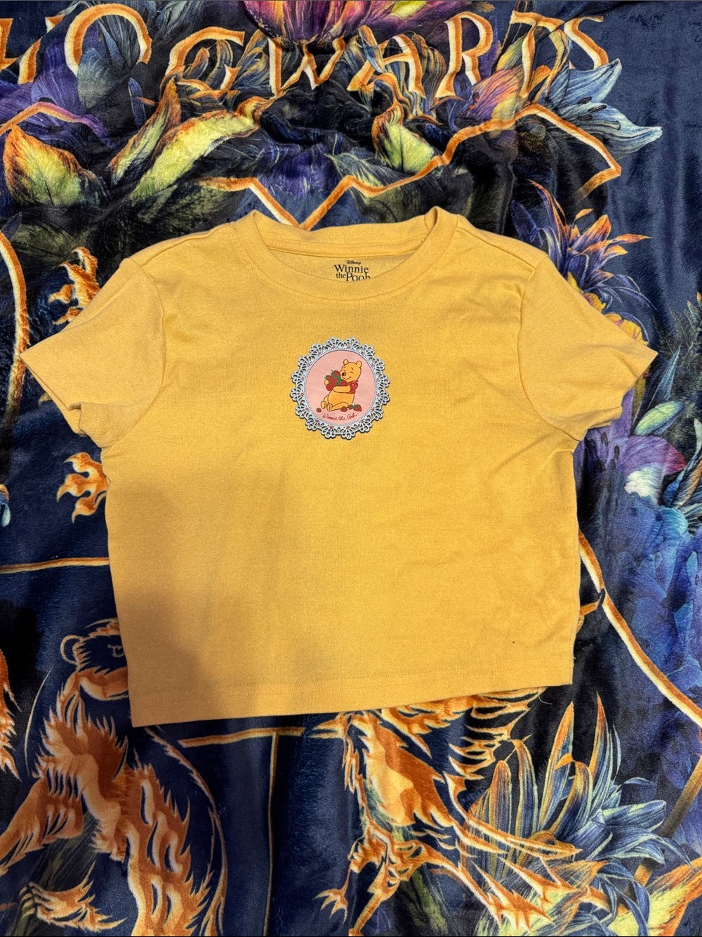 Girls' Yellow Graphic Crop Tee